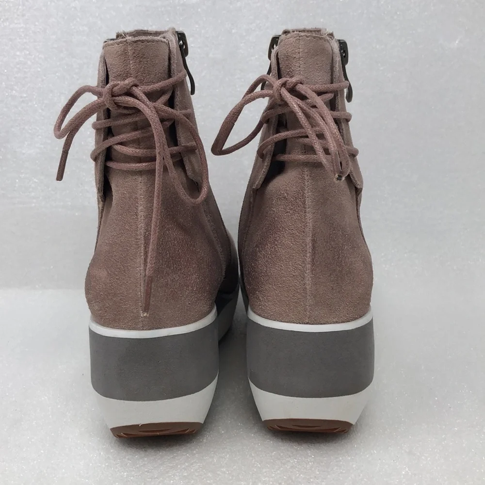 NEW Antelope Boots Fran Wedge Boot Blush Pink Suede Leather Platform Size 38 - Picture 4 of 15